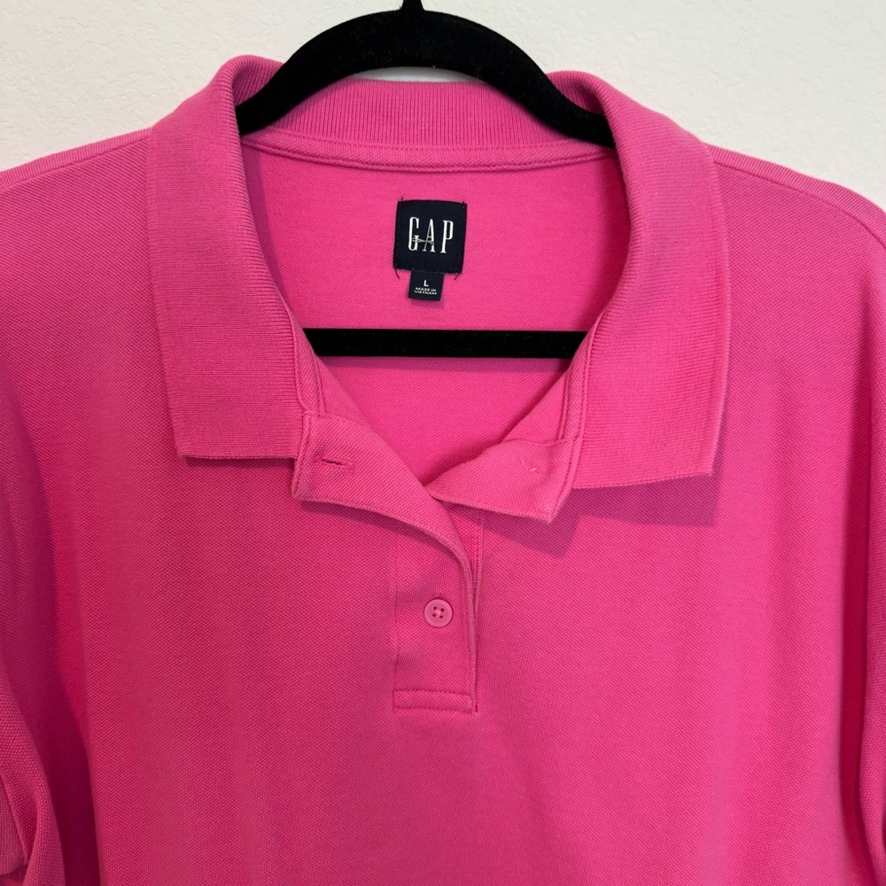 GAP Pink Boxy Cropped Polo Short Sleeve Shirt - Picture 4 of 6
